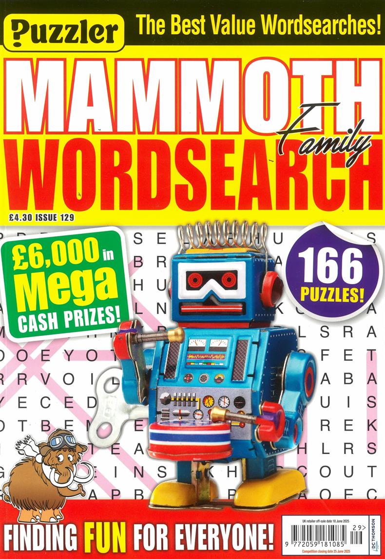 Puzzler Mammoth Family Wordsearch - NO 129