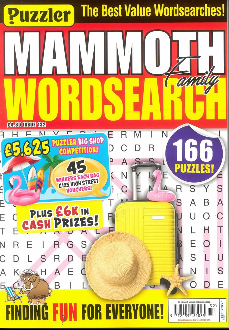 Puzzler Mammoth Family Wordsearch - NO 132