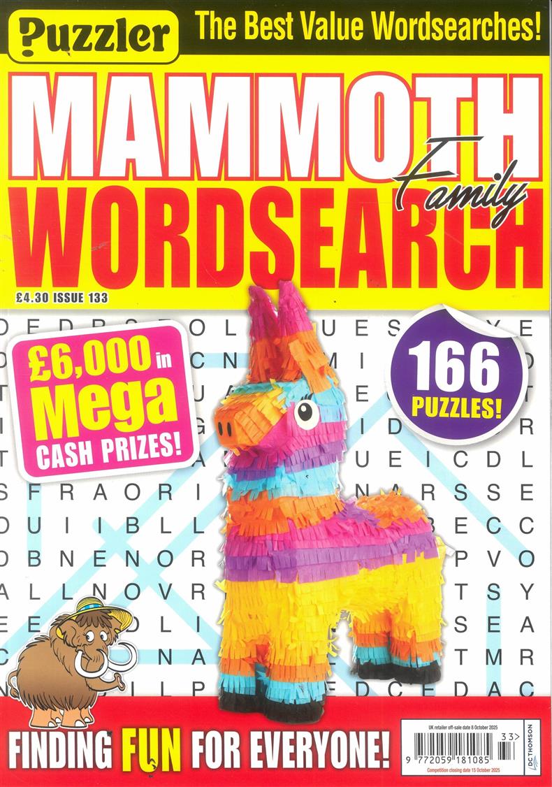 Puzzler Mammoth Family Wordsearch - NO 133