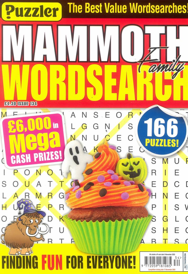 Puzzler Mammoth Family Wordsearch - NO 134
