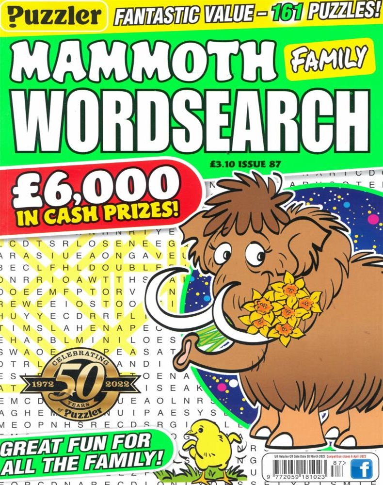 Puzzler Mammoth Family Wordsearch Magazine Issue NO 87