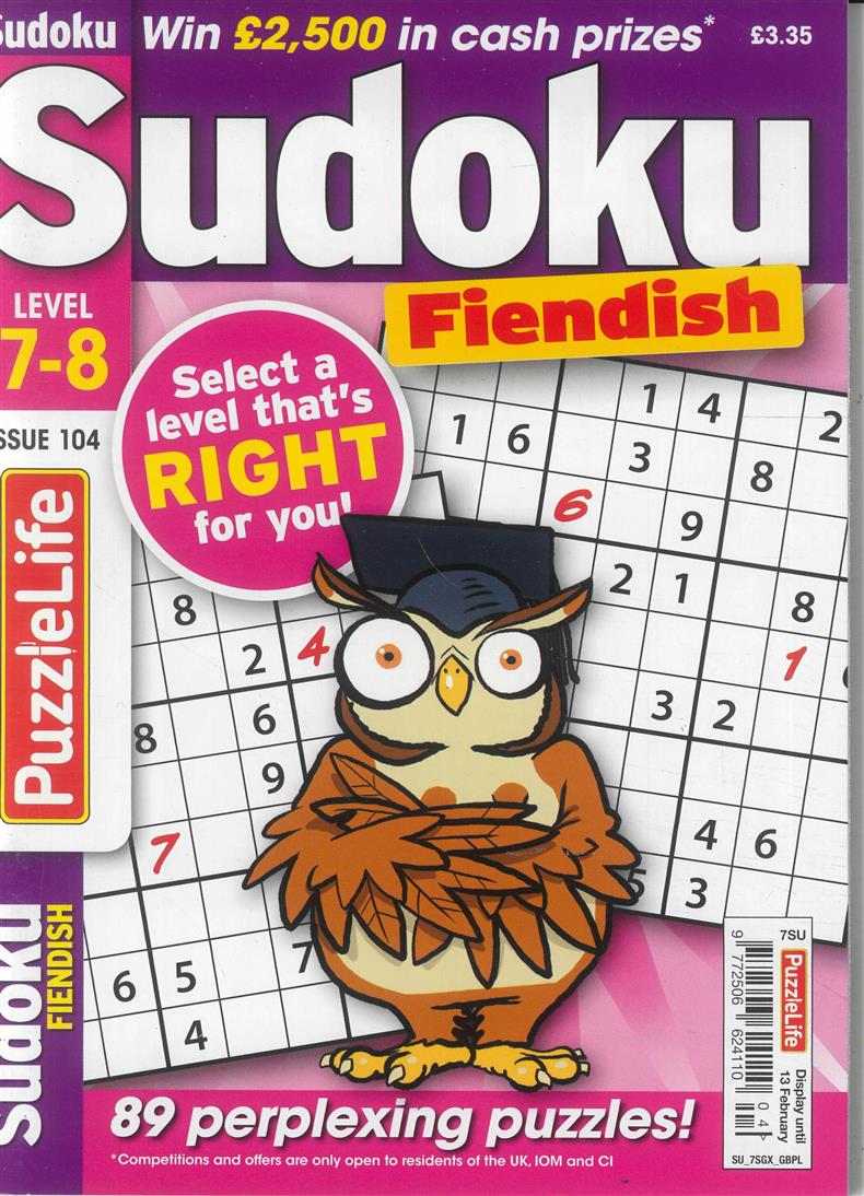 Puzzlelife Sudoku Fiendish  - NO 104