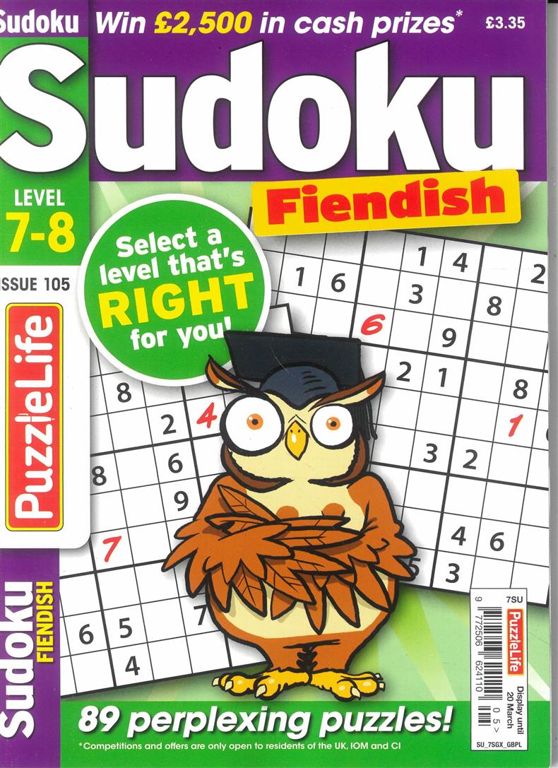 Puzzlelife Sudoku Fiendish  - NO 105