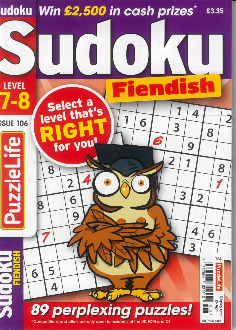 Puzzlelife Sudoku Fiendish  - NO 106