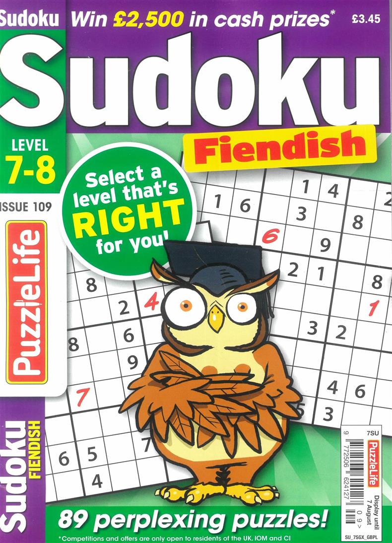 Puzzlelife Sudoku Fiendish  - NO 109
