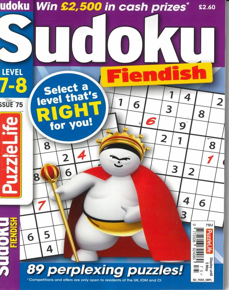 Puzzlelife Sudoku Fiendish  Magazine Issue NO 75