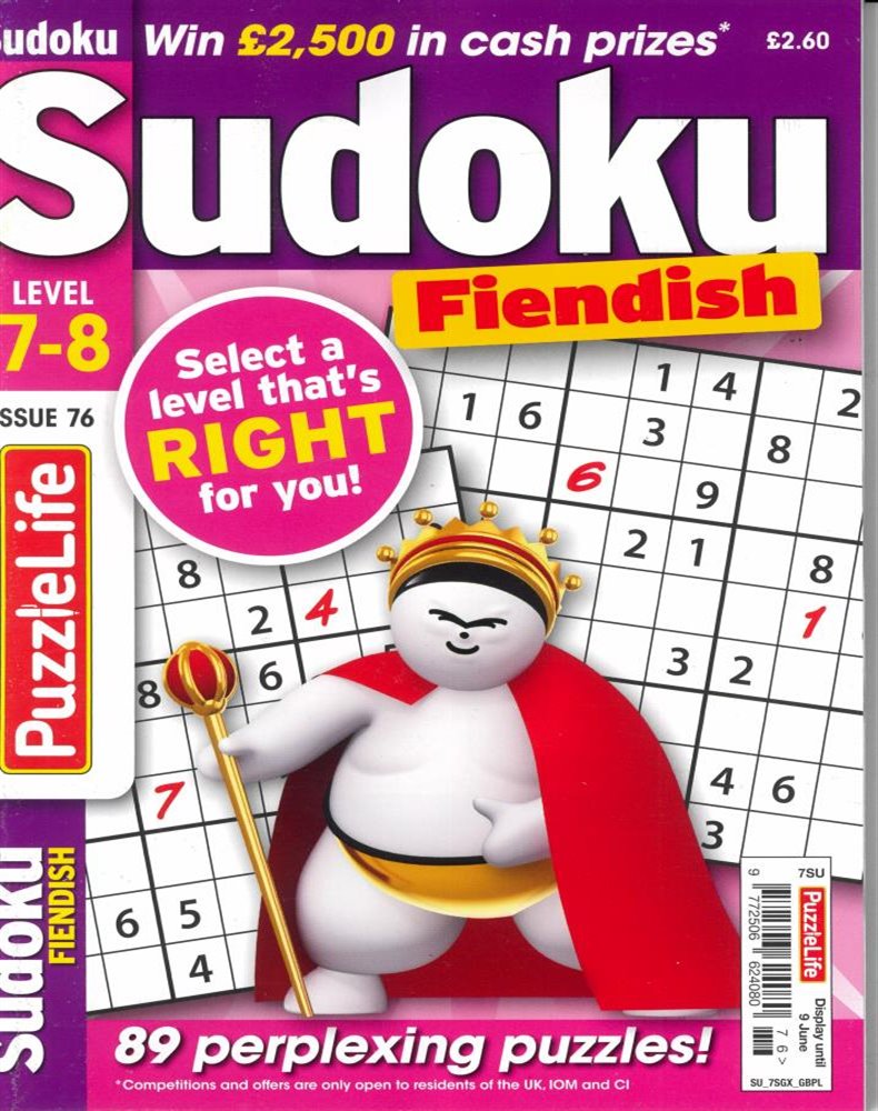 Puzzlelife Sudoku Fiendish  Magazine Issue NO 76