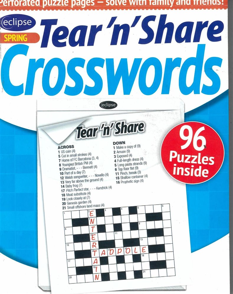 Eclipse Tear n Share Crosswords Magazine Issue NO 3