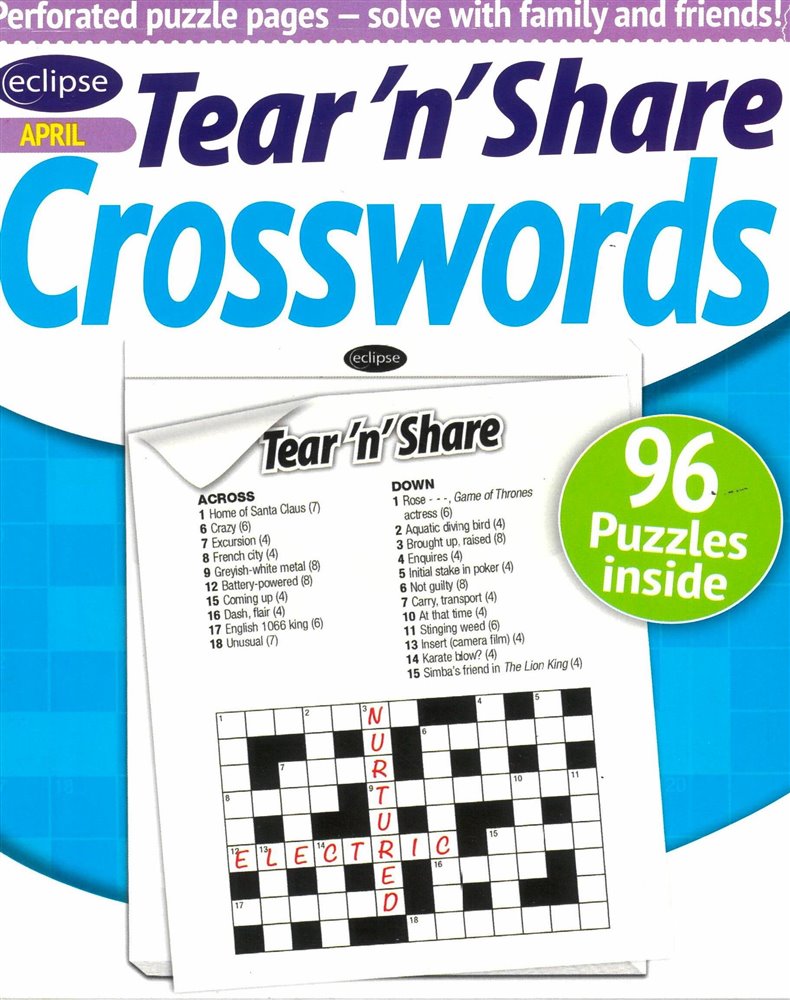 Eclipse Tear n Share Crosswords Magazine Issue NO 4