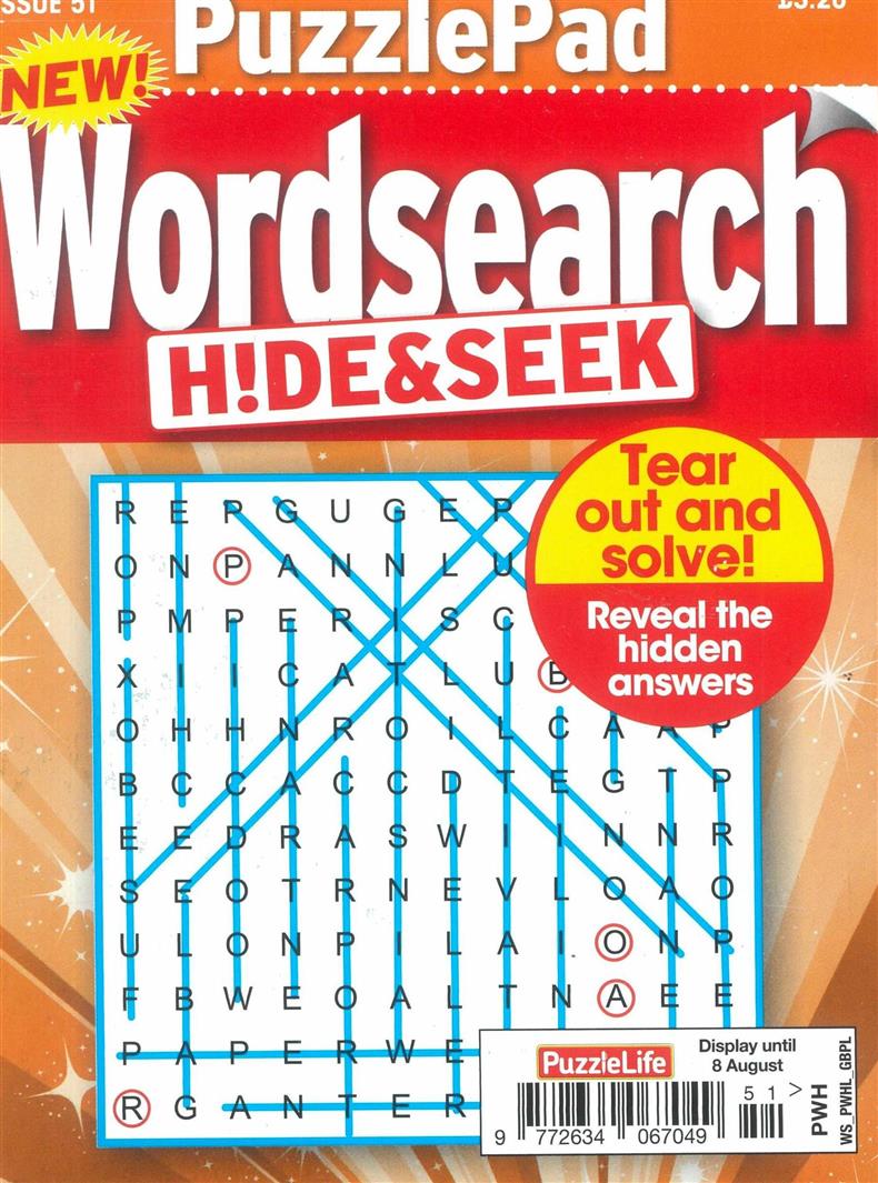 Puzzlelife Wordsearch Hide and Seek - NO 51