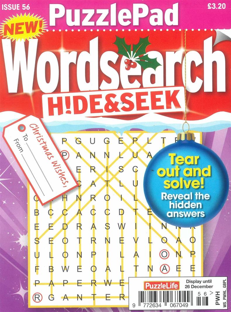 Puzzlelife Wordsearch Hide and Seek - NO 56