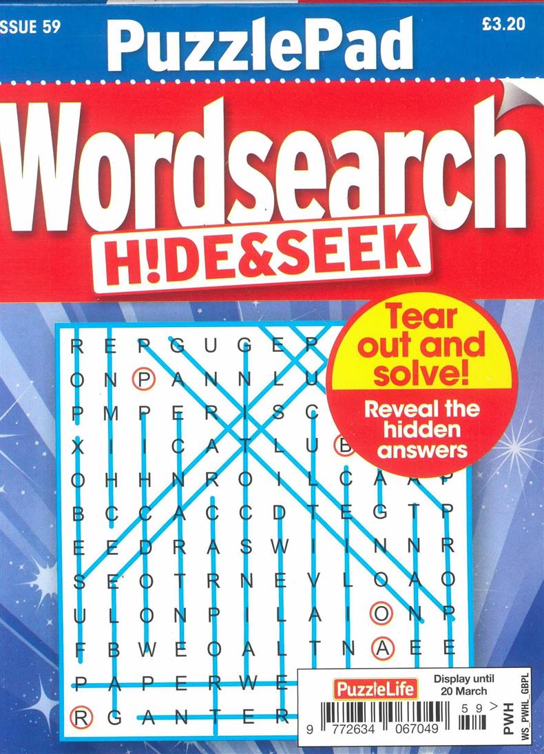 Puzzlelife Wordsearch Hide and Seek - NO 59