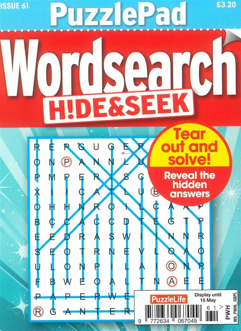 Puzzlelife Wordsearch Hide and Seek - NO 61
