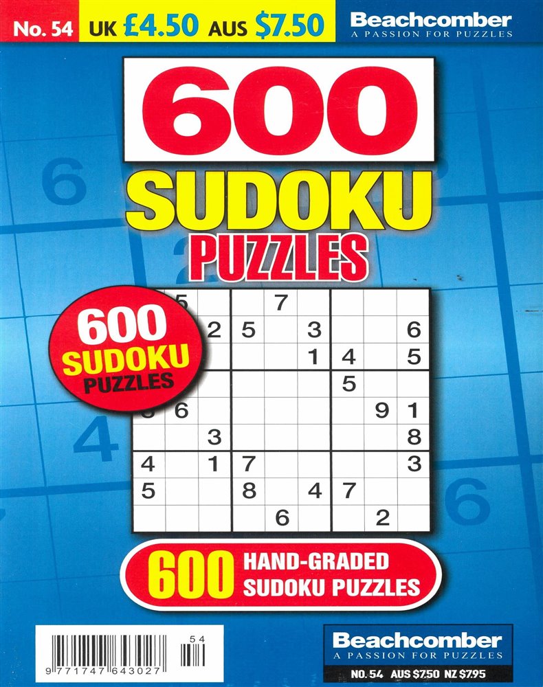 600 Sudoku Puzzles Magazine Issue NO 54