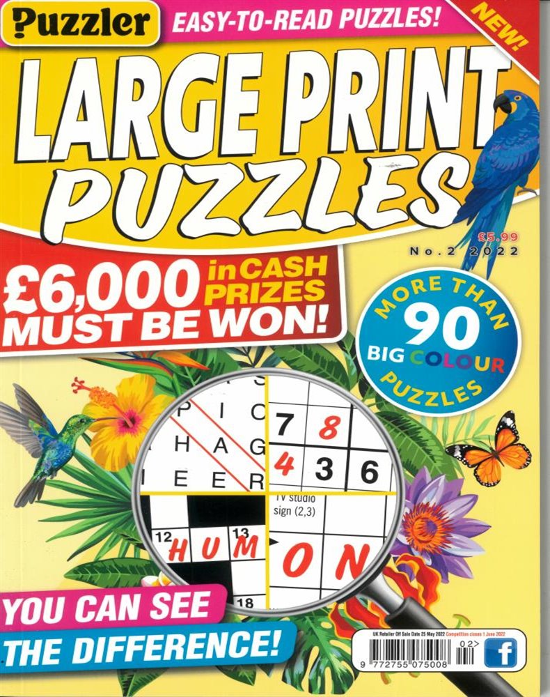 Puzzler Large Print Puzzles Magazine Issue NO 2