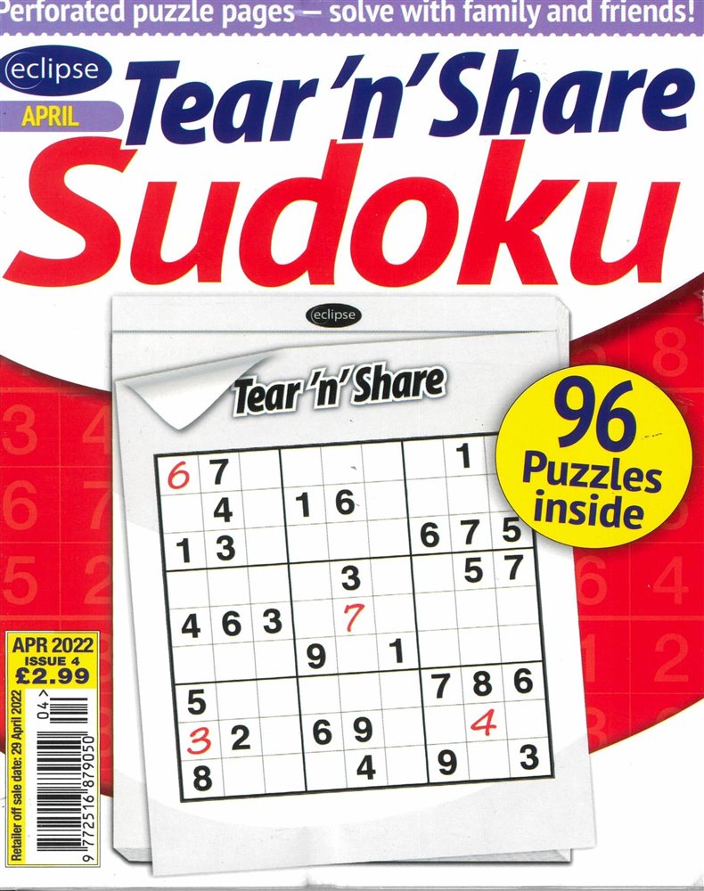 Eclipse Tear N Share Sudoku Magazine Issue NO 04