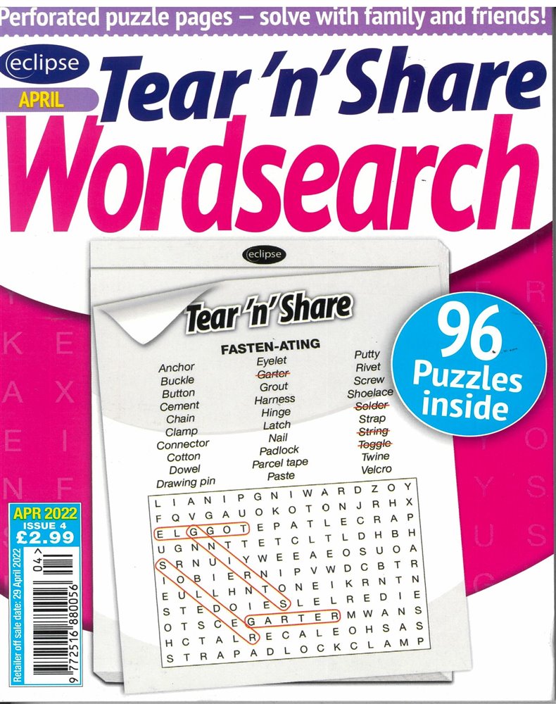 Eclipse Tear N Share Wordsearch Magazine Issue NO 04