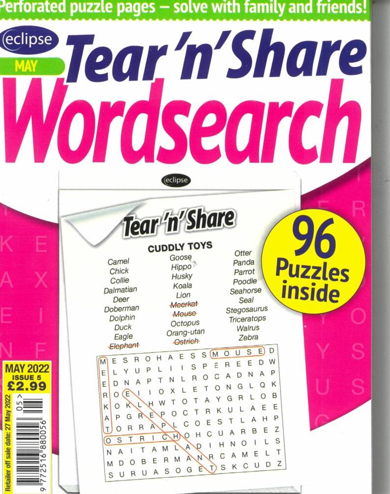 Eclipse Tear N Share Wordsearch Magazine Issue NO 5